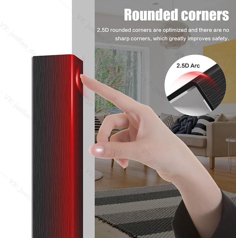 Frychee ‎ Wall Corner Protector, Walls Edge Protector，Self-Adhesive Wall Corner Guards,PVC Double Side Edge Protector， Furniture Stairs Guard (Black Wood Grain 2PCS 100cm/39.37in) - Image 4